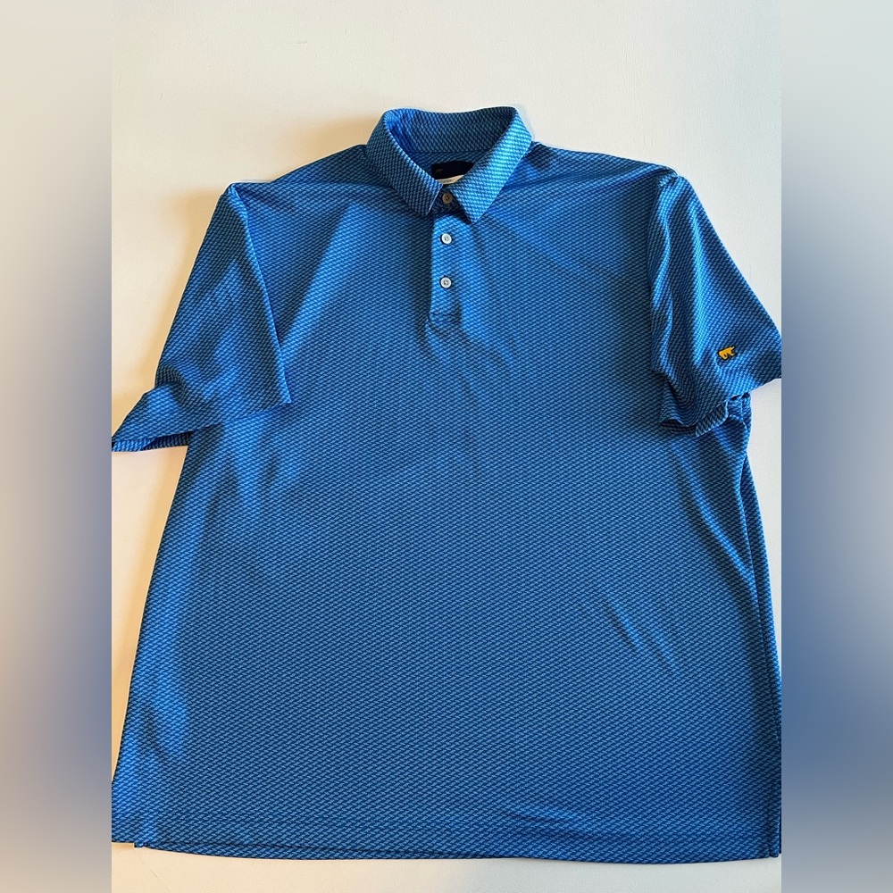 Jack Nicklaus Textured Blue StayDri Golo Polo Golden Bear
